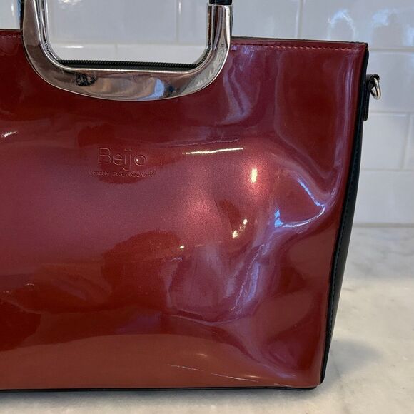 Beijo Bag Purse Handbag The Diva High Gloss Convertible Crossbody Satchel Bag - Picture 4 of 16